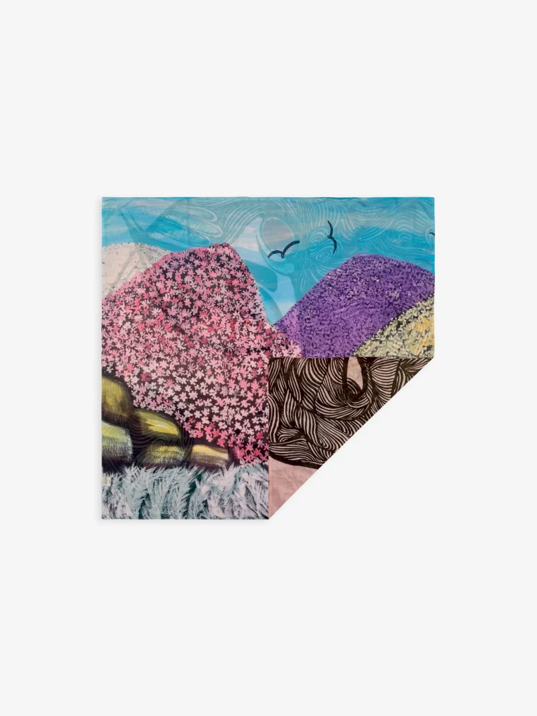 Talking Walls Ava Deux Collines foulard quadrato double face in modal e seta