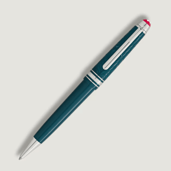 Montblanc Sfera Meisterstück Romeo e Giulietta Media in resina verde petrolio con dettagli platino.