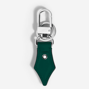 Montblanc Portachiavi a Forma di Pennino in pelle Malachite con cuciture e logo a stella bianca.