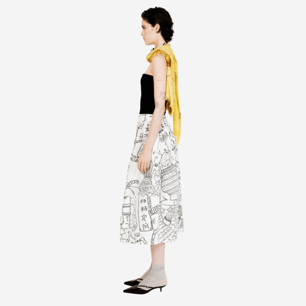 Talking Walls gonna midi Juju Bao Bao A-line in cotone