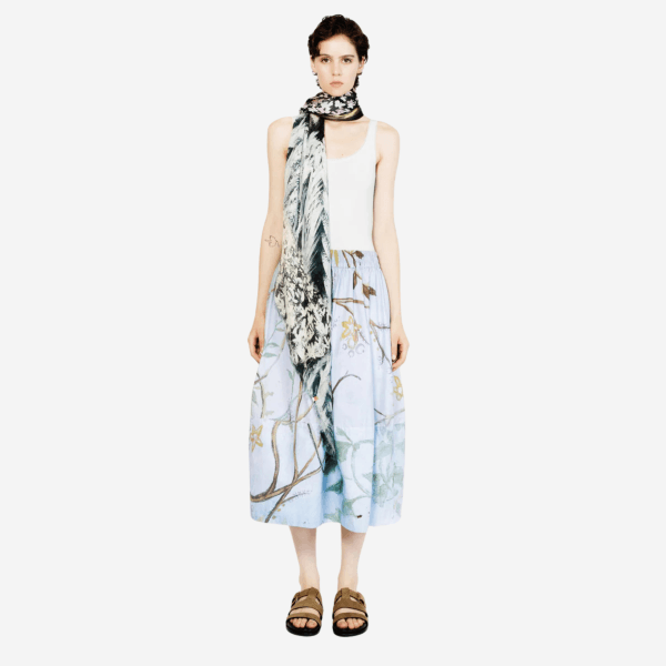 Talking Walls Ela Colline Fleuri foulard quadrato in modal e seta