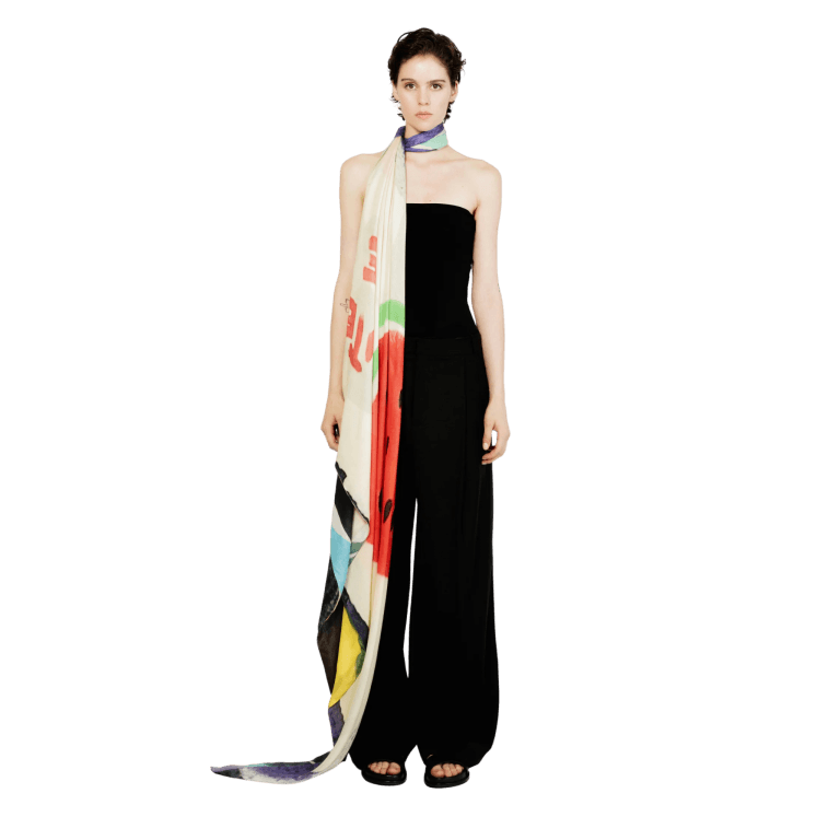 Talking Walls Ava Ultra Brite foulard quadrato double face in modal e seta