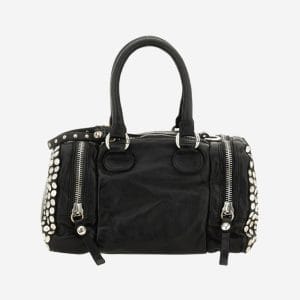 Borsa Campomaggi Britney in vacchetta nera con rivetti