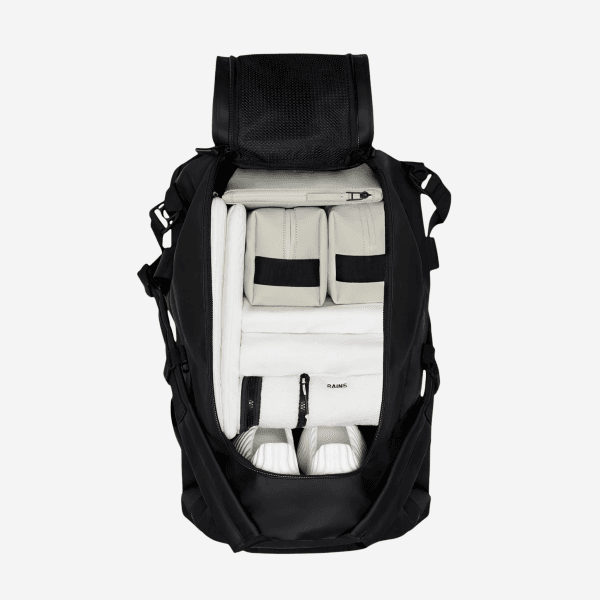 Rains Texel Duffel Bag Small borsone viaggio tessuto PU effetto pelle 43 litri 13480 | Sivieri Prestige Roma