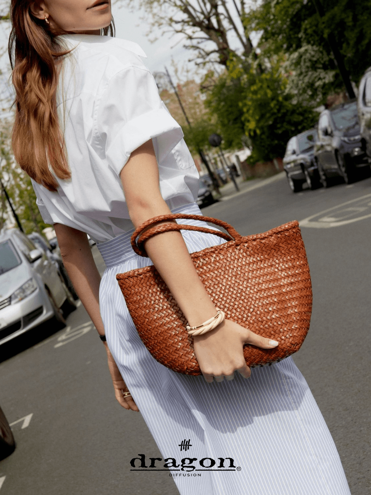 Dragon Diffusion Grace Basket Small borsa intrecciata