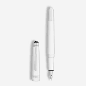 Montblanc stilografica Meisterstück Classique bianca pennino F oro Au585 finitura platino MB137116 | Sivieri Prestige Roma