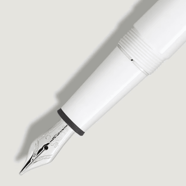 Montblanc stilografica Meisterstück Classique bianca pennino F oro Au585 finitura platino MB137116 | Sivieri Prestige Roma