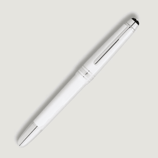 Montblanc stilografica Meisterstück Classique bianca pennino F oro Au585 finitura platino MB137116 | Sivieri Prestige Roma