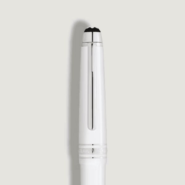 Montblanc stilografica Meisterstück Classique bianca pennino F oro Au585 finitura platino MB137116 | Sivieri Prestige Roma