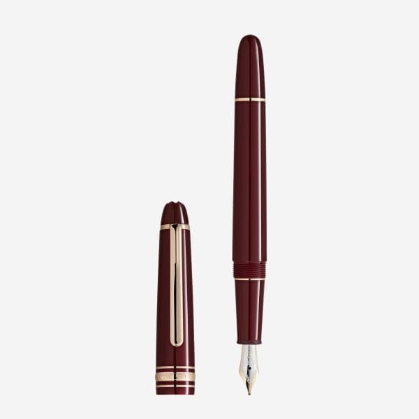 Stilografica Montblanc Meisterstück Bordeaux Classique MB133006 - penna stilografica di lusso in resina bordeaux con finiture oro