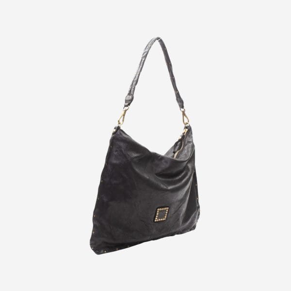 Borsa Vianda monospalla in vacchetta con rivetti