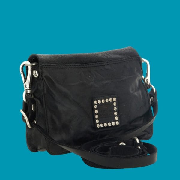 Borsa Era a tracolla in vacchetta con traforo e borchie