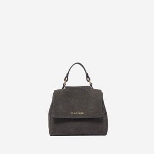 Orciani Borsa Sveva Nabucco Mini in pelle nabuk con tracolla Carbone