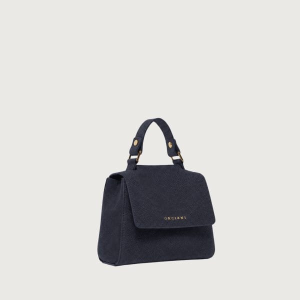 Orciani Borsa Sveva Nabucco Mini in pelle nabuk con tracolla Notte