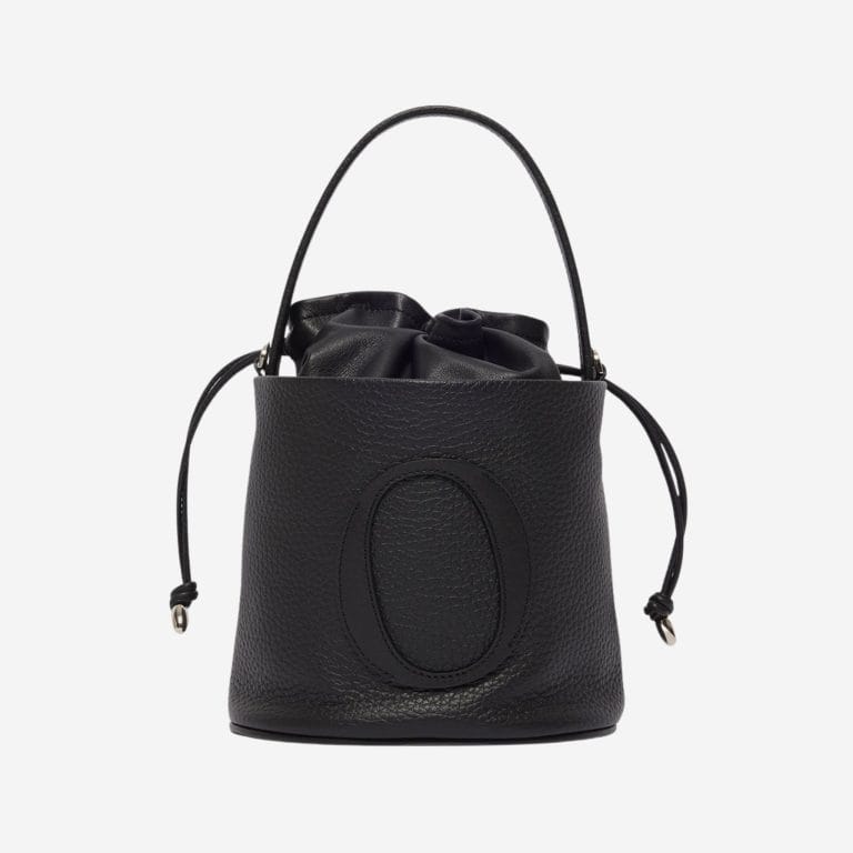 Secchiello Her-O Soft Small a mano in pelle martellata Nero