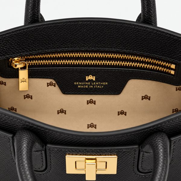 Borsa Cuoieria Fiorentina Bella Micro Tote Bag in Pelle Saffiano Nero